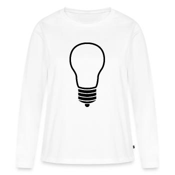 Ampoule - T-shirt manches longues Premium bio Femme - blanc - Devant - Julia (174cm)