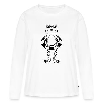 Cours de natation - T-shirt manches longues Premium bio Femme - blanc - Devant - Julia (174cm)