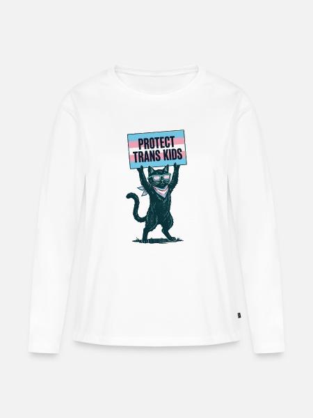 LGBTQ-Pride-Monat – Schütze trans Kinder - Frauen Premium Bio Langarmshirt - Weiß