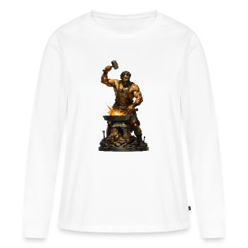 Forge Focus Feu - T-shirt manches longues Premium bio Femme - blanc - Devant - Julia (174cm)