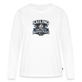 Segelreparaturen - Frauen Premium Bio Langarmshirt - Weiß - Vorne - Julia (174cm)