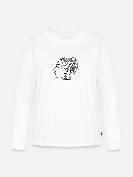 Meine Gedanken. - Frauen Premium Bio Langarmshirt - Weiß