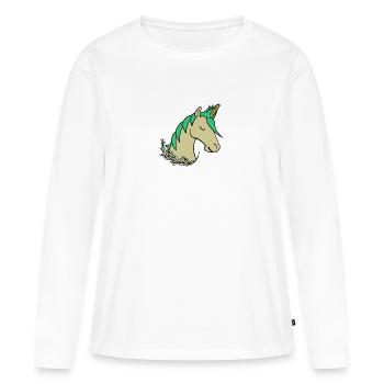 Uni-Mais - Frauen Premium Bio Langarmshirt - Weiß - Vorne - Julia (174cm)