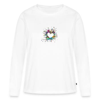 My heart explodes for you - Women's Premium Organic Long Sleeve Shirt - white - Front - Julia (174cm)