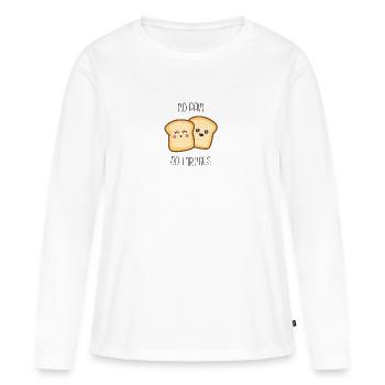 Keine Schmerzen kein Brot - Frauen Premium Bio Langarmshirt - Weiß - Vorne - Julia (174cm)
