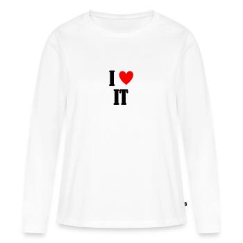 I LOVE IT - Frauen Premium Bio Langarmshirt - Weiß - Vorne - Julia (174cm)