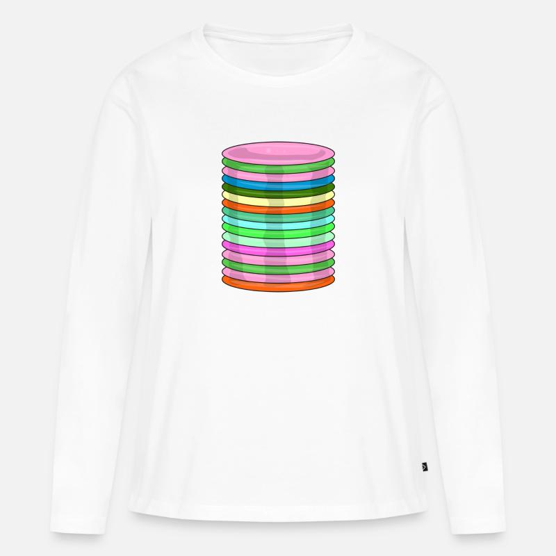 Frisbee Golf Disc Frisbee Discgolf - Frauen Premium Bio Langarmshirt - Weiß