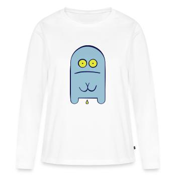 Pipimonster - Frauen Premium Bio Langarmshirt - Weiß - Vorne - Julia (174cm)