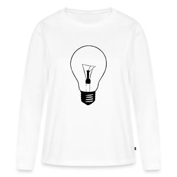 Ampoule - T-shirt manches longues Premium bio Femme - blanc - Devant - Julia (174cm)