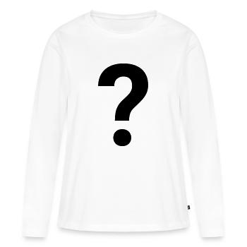 Fragezeichen - Frauen Premium Bio Langarmshirt - Weiß - Vorne - Julia (174cm)