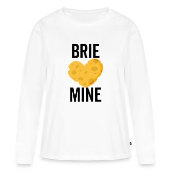 Brie Mine - T-shirt manches longues Premium bio Femme - blanc - Devant - Julia (174cm)