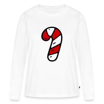 Zuckerstange - Frauen Premium Bio Langarmshirt - Weiß - Vorne - Julia (174cm)