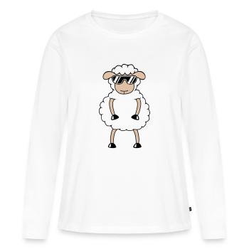 Sheep Sunglasses Party Sheep Lamb Cute Cool - Women's Premium Organic Long Sleeve Shirt - white - Front - Julia (174cm)