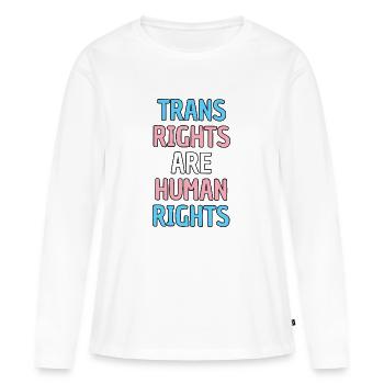 Les droits des transgenres sont des droits de l’homme - T-shirt manches longues Premium bio Femme - blanc - Devant - Julia (174cm)