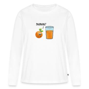 jus d'orange - T-shirt manches longues Premium bio Femme - blanc - Devant - Julia (174cm)
