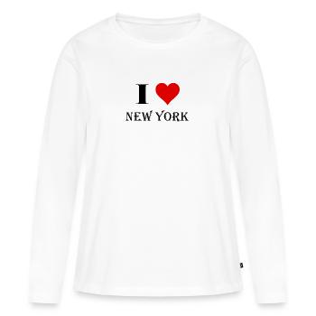 I Love New York - T-shirt manches longues Premium bio Femme - blanc - Devant - Julia (174cm)