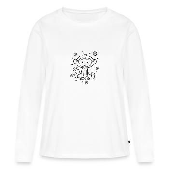little funny baby monkey - Women's Premium Organic Long Sleeve Shirt - white - Front - Julia (174cm)