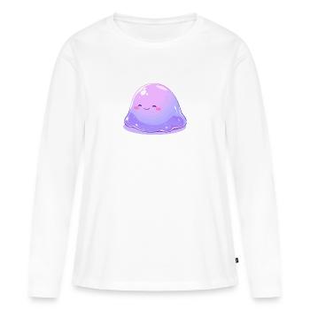 Monstre visqueux mignon - Conception de dessin animé mignon - T-shirt manches longues Premium bio Femme - blanc - Devant - Julia (174cm)