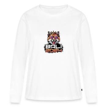 Bali 2024 Party Fuchs - Frauen Premium Bio Langarmshirt - Weiß - Vorne - Julia (174cm)