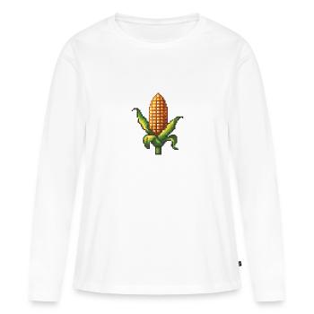 Joueur de pixels de maïs - T-shirt manches longues Premium bio Femme - blanc - Devant - Julia (174cm)