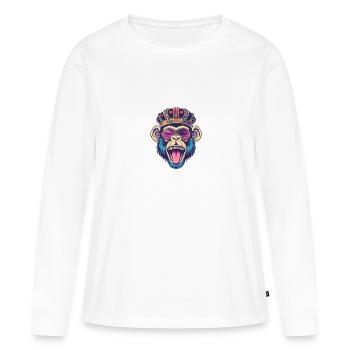 Monkey Comic - Women's Premium Organic Long Sleeve Shirt - white - Front - Julia (174cm)