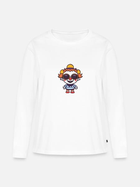 Halloween Clown Cool - T-shirt manches longues Premium bio Femme - blanc