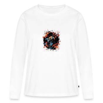 Casque Sparta Gladiator - T-shirt manches longues Premium bio Femme - blanc - Devant - Julia (174cm)