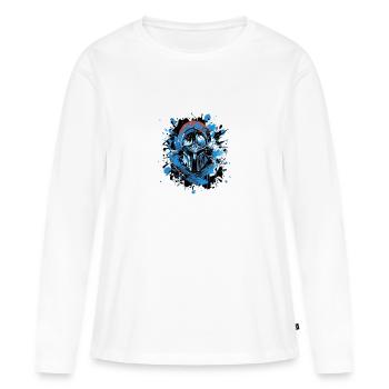 Casque Sparta Bleu - T-shirt manches longues Premium bio Femme - blanc - Devant - Julia (174cm)