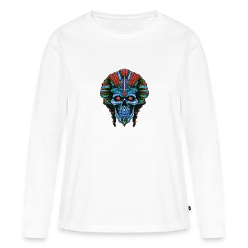 Pharaoh Skull - Women's Premium Organic Long Sleeve Shirt - white - Front - Julia (174cm)
