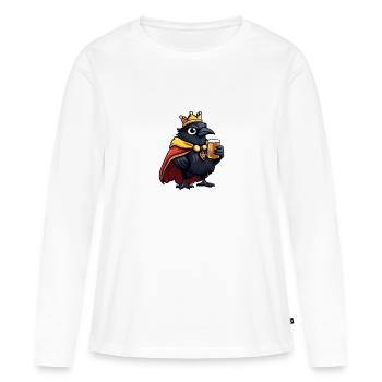 Raven Crow Bière Drôle - T-shirt manches longues Premium bio Femme - blanc - Devant - Julia (174cm)