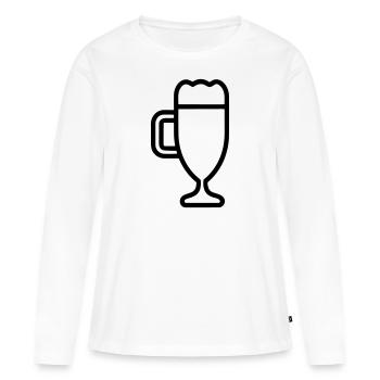 Bière - T-shirt manches longues Premium bio Femme - blanc - Devant - Julia (174cm)
