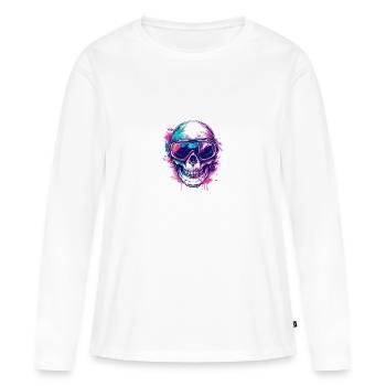 Ski Skull Masque de ski Skull - T-shirt manches longues Premium bio Femme - blanc - Devant - Julia (174cm)