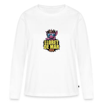 Lloret De Mar 2024 Schwein - Frauen Premium Bio Langarmshirt - Weiß - Vorne - Julia (174cm)