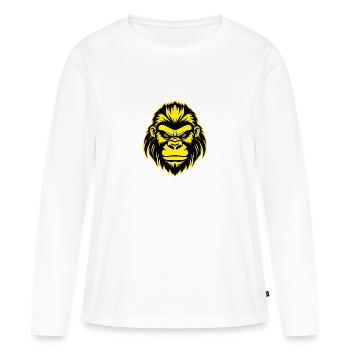 Gorilla Logo - Women's Premium Organic Long Sleeve Shirt - white - Front - Julia (174cm)