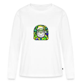 Père Noël Père Noël Père Noël - T-shirt manches longues Premium bio Femme - blanc - Devant - Julia (174cm)