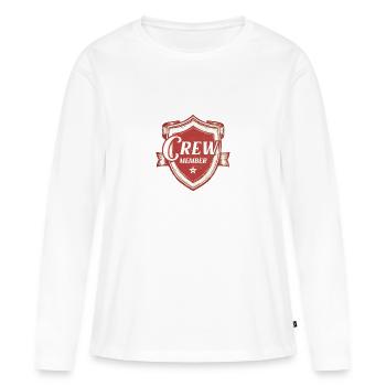 Membre d’équipage - T-shirt manches longues Premium bio Femme - blanc - Devant - Julia (174cm)