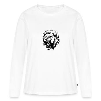 Tête de Lion - T-shirt manches longues Premium bio Femme - blanc - Devant - Julia (174cm)
