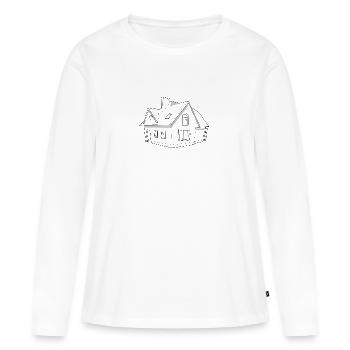 maison - T-shirt manches longues Premium bio Femme - blanc - Devant - Julia (174cm)