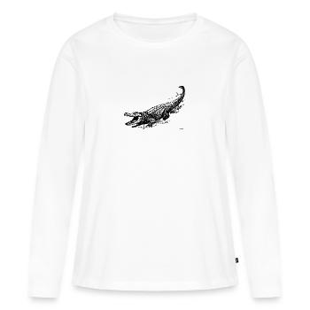 Croco 32 - T-shirt manches longues Premium bio Femme - blanc - Devant - Julia (174cm)