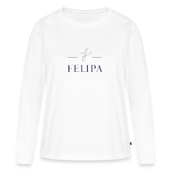 Felipa Logo print - T-shirt manches longues Premium bio Femme - blanc - Devant - Julia (174cm)