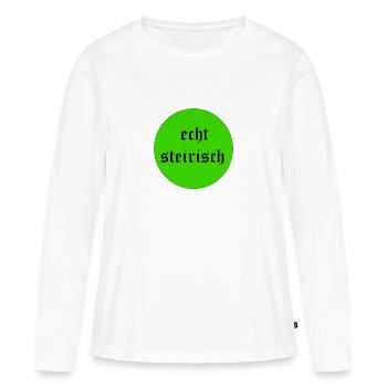 echt steirisch - Frauen Premium Bio Langarmshirt - Weiß - Vorne - Julia (174cm)