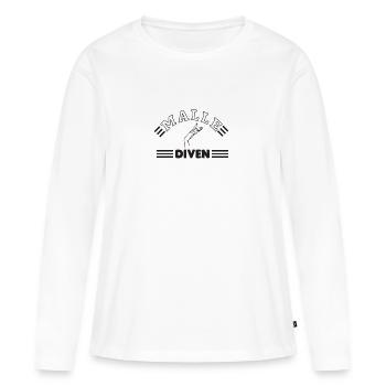 Malle Diven - Party Shirt - Streifen - Frauen Premium Bio Langarmshirt - Weiß - Vorne - Julia (174cm)
