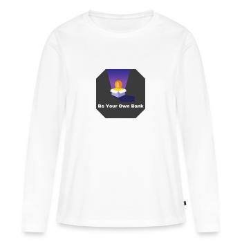 Soyez votre propre banque - T-shirt manches longues Premium bio Femme - blanc - Devant - Julia (174cm)