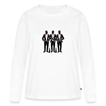Enterrement de vie de garçon Crew Enterrement de vie de garçon - T-shirt manches longues Premium bio Femme - blanc - Devant - Julia (174cm)