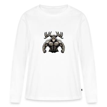 Musculation Moose Muscles Musculation - T-shirt manches longues Premium bio Femme - blanc - Devant - Julia (174cm)