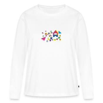 Building blocks - Women's Premium Organic Long Sleeve Shirt - white - Front - Julia (174cm)