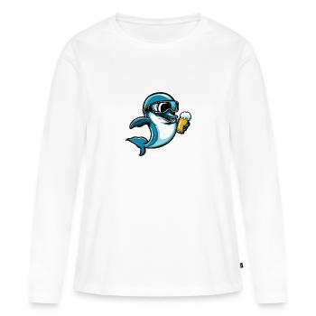 Bière de ski Delfin - T-shirt manches longues Premium bio Femme - blanc - Devant - Julia (174cm)