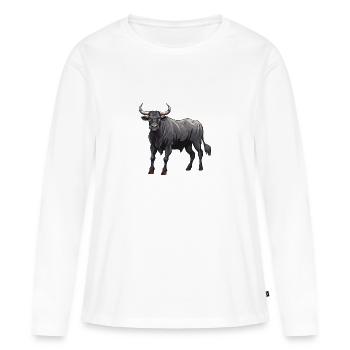 Taureau Taureau - T-shirt manches longues Premium bio Femme - blanc - Devant - Julia (174cm)