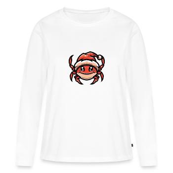 Crabe Crabe Noël - T-shirt manches longues Premium bio Femme - blanc - Devant - Julia (174cm)
