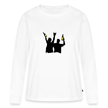 Enterrement de vie de garçon Célébrant l’enterrement de vie de garçon - T-shirt manches longues Premium bio Femme - blanc - Devant - Julia (174cm)